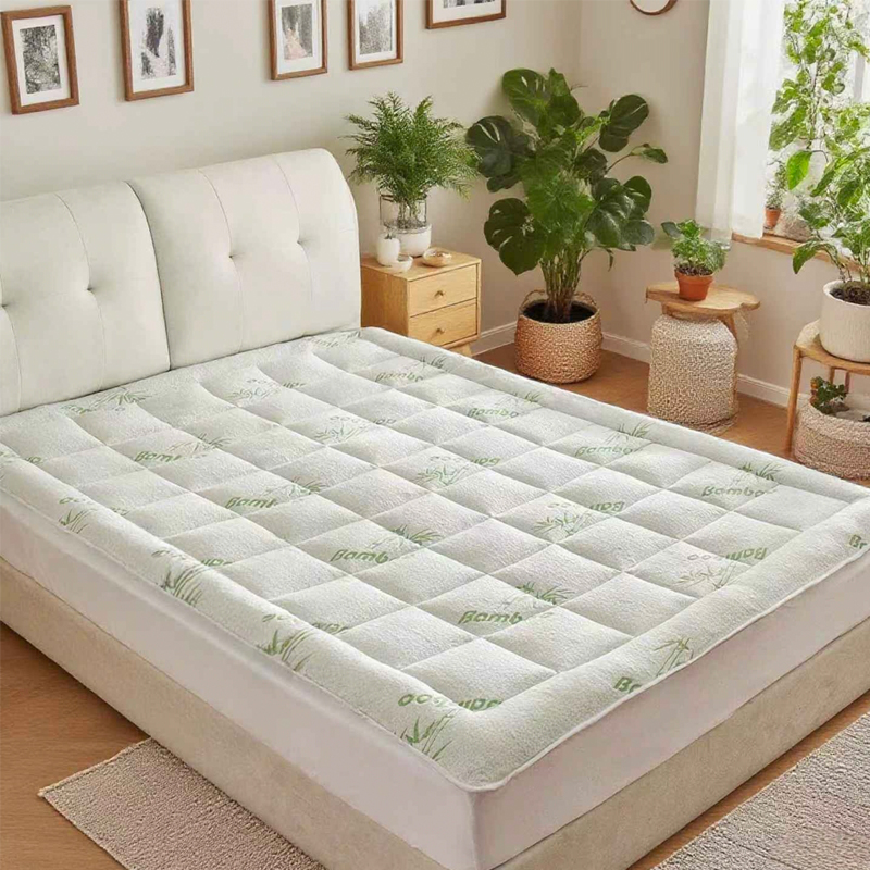 Mattress Pad Topper - مرتبة علوية من فسكوزي من الخيزران