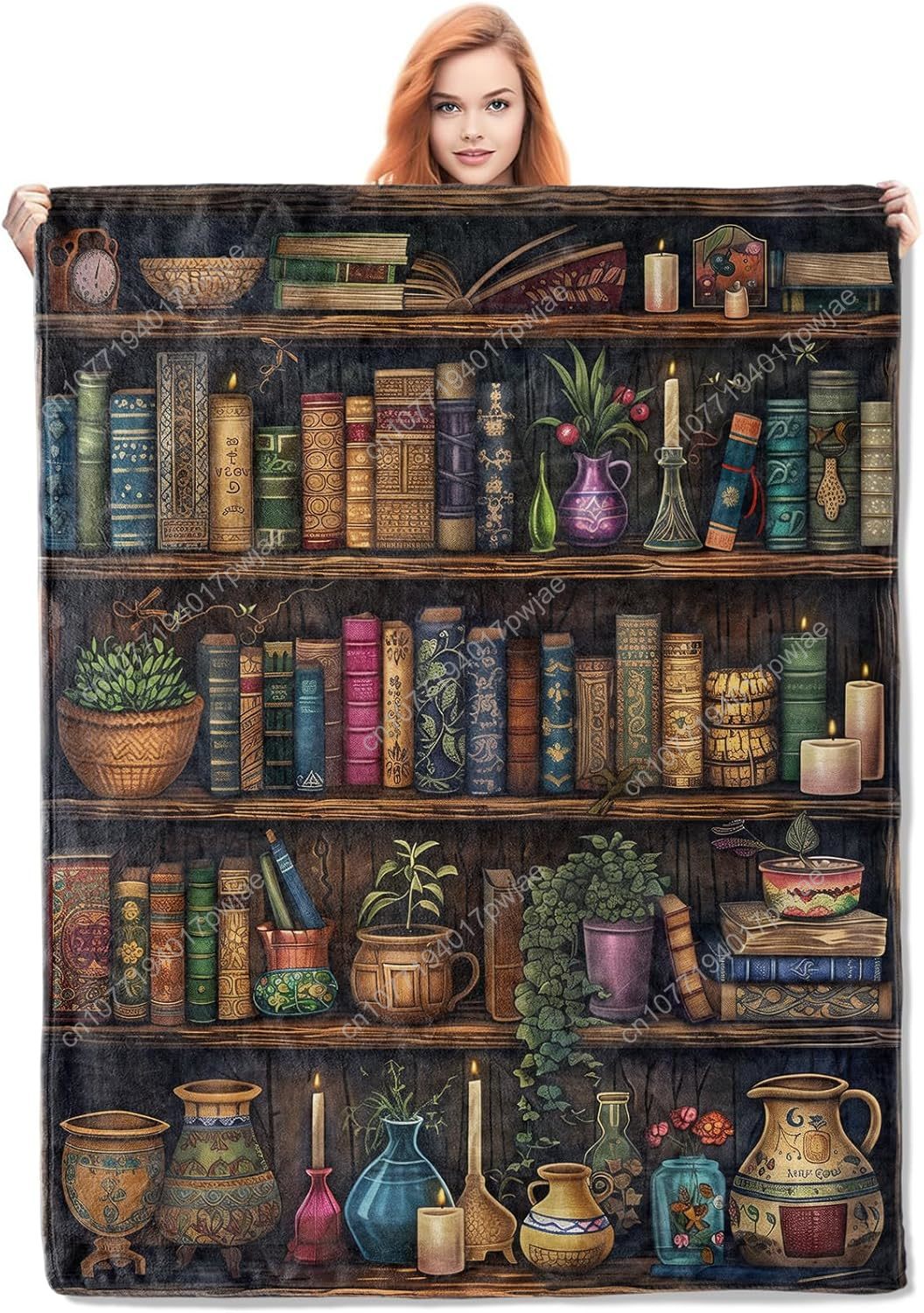 Vintage Home Textiles - خمر رف الكتب بطانية القراءة رمي