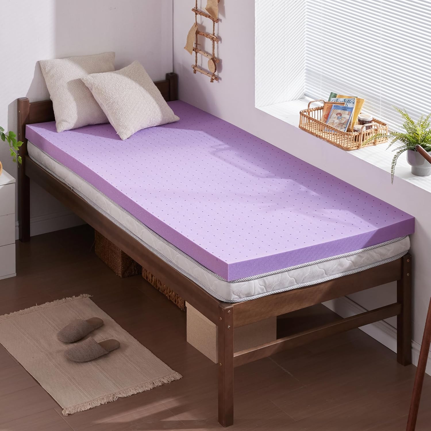 Mattress Pad Topper - غطاء فراش من الجل المطاطي، بسماكة