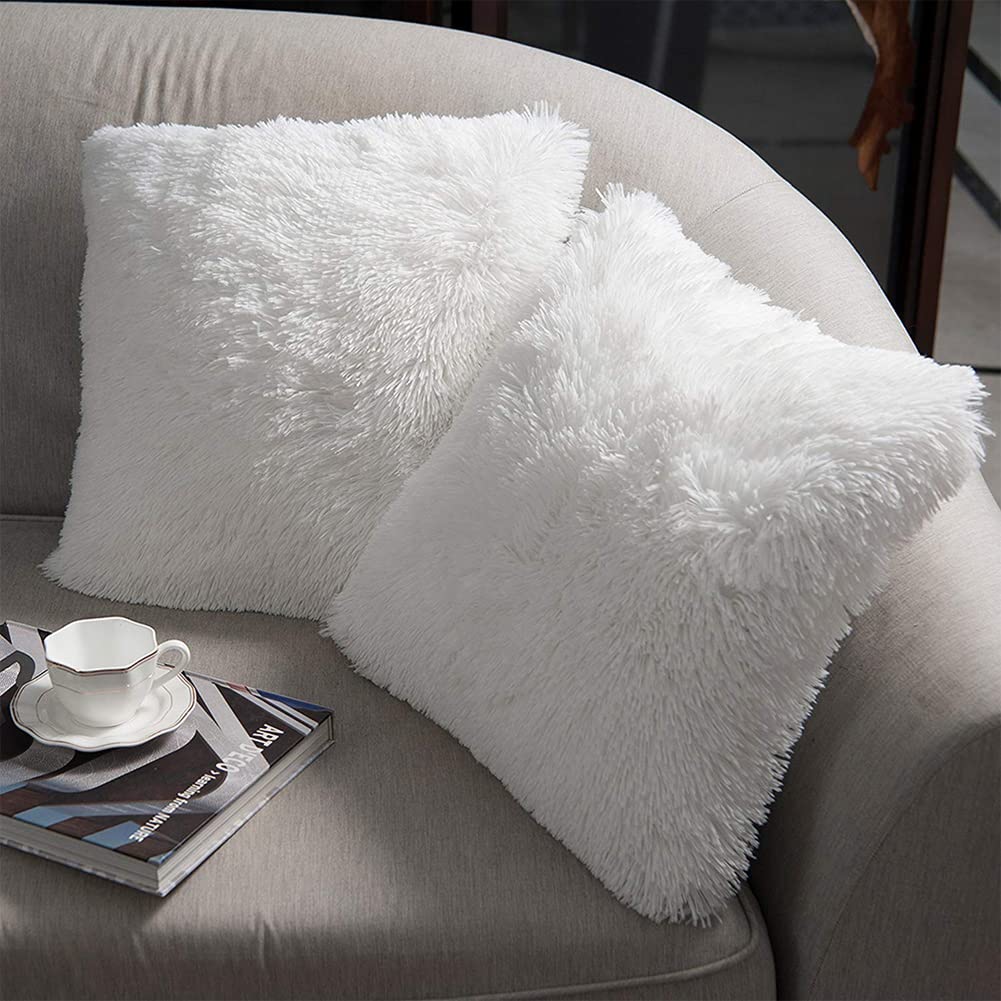 Pillow Insert 18X18 - الفاخرة لينة فو الفراء الصوف غطاء