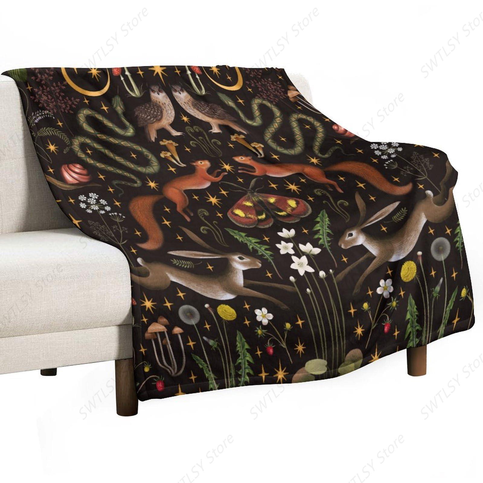 Home Landing Textiles - بطانية رمي الغابات الريفية، حكاية خرافية،