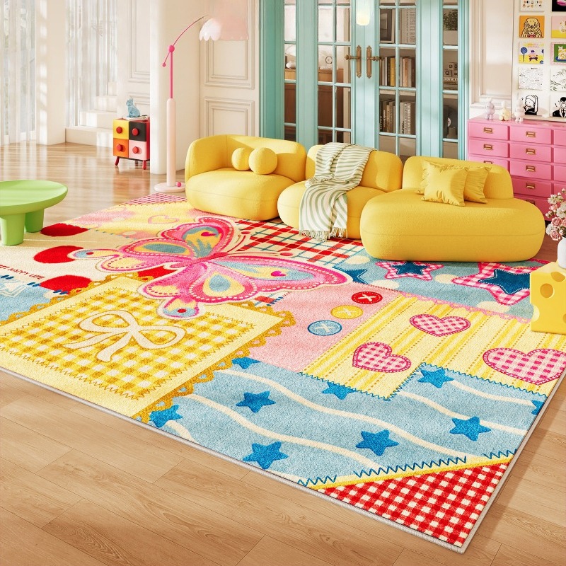 Home Lines Textiles - سجادة غرفة المعيشة بتصميم ألغاز ملونة