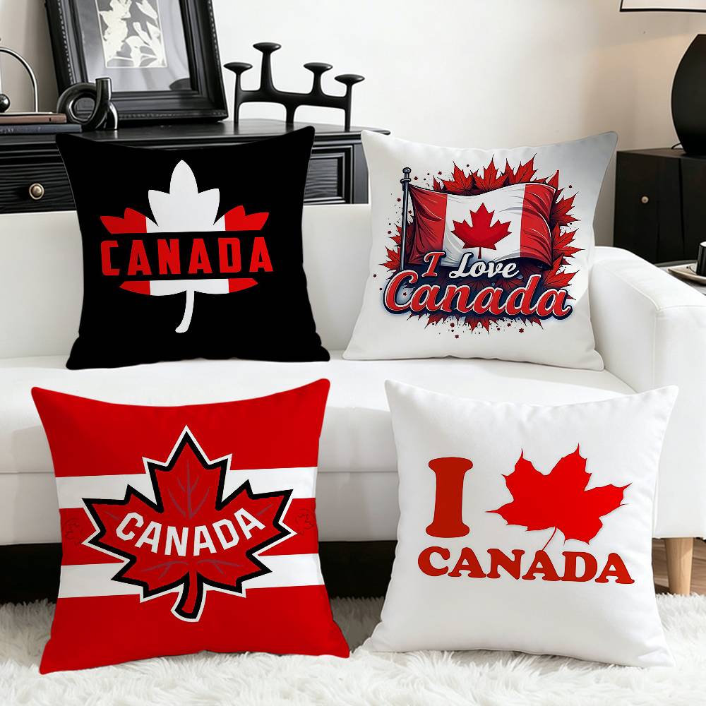Home Textiles Canada - غطاء وسادة مربع بتصميم ورقة القيقب