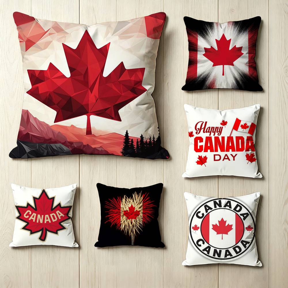 Home Textiles Canada - غطاء وسادة مربع مطبوع على الوجهين