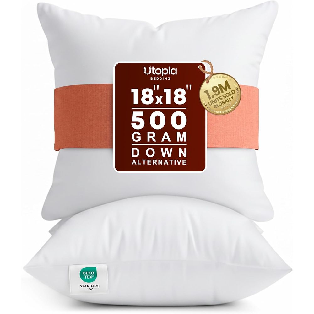 Pillow Insert 18X18 - زوج من الوسائد البيضاء مقاس 18×18