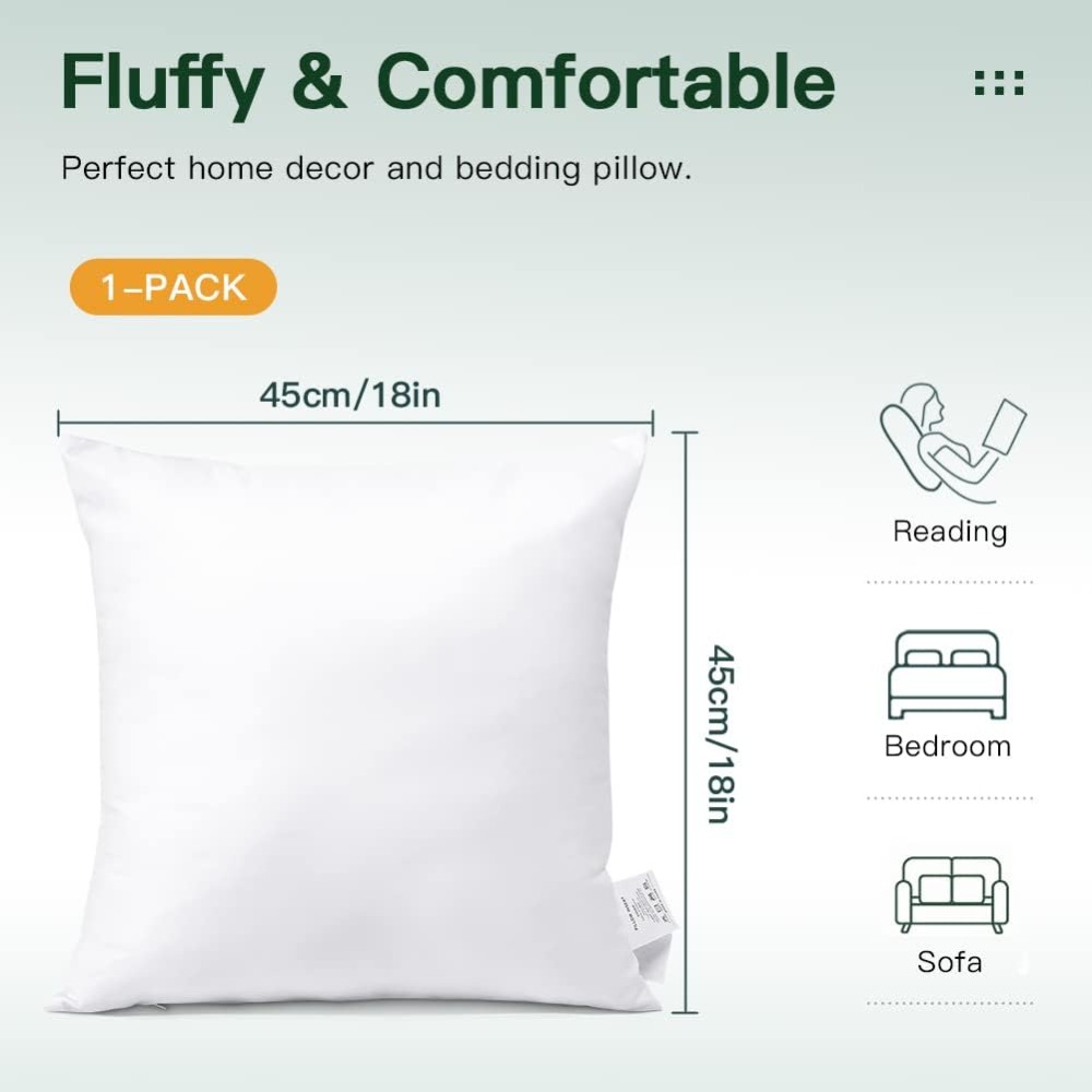 حشوة وسادة مربعة 18×18 بوصة، ن - مراجعة Pillow Insert 18X18 وسعره