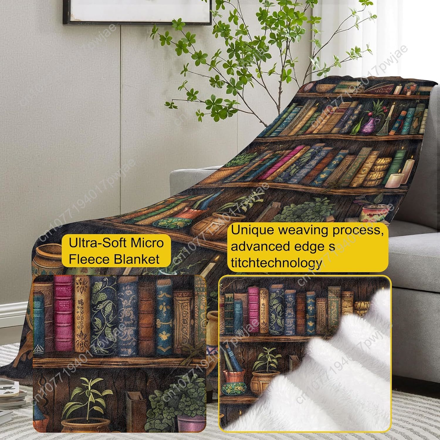 خمر رف الكتب بطانية القراءة رم - مراجعة Vintage Home Textiles وسعره