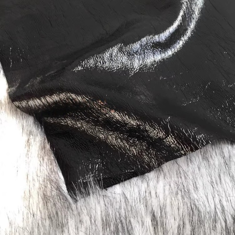 نسيج أسود نقي بو الجلود معطف ج - مراجعة Home Textiles Wholesale وسعره