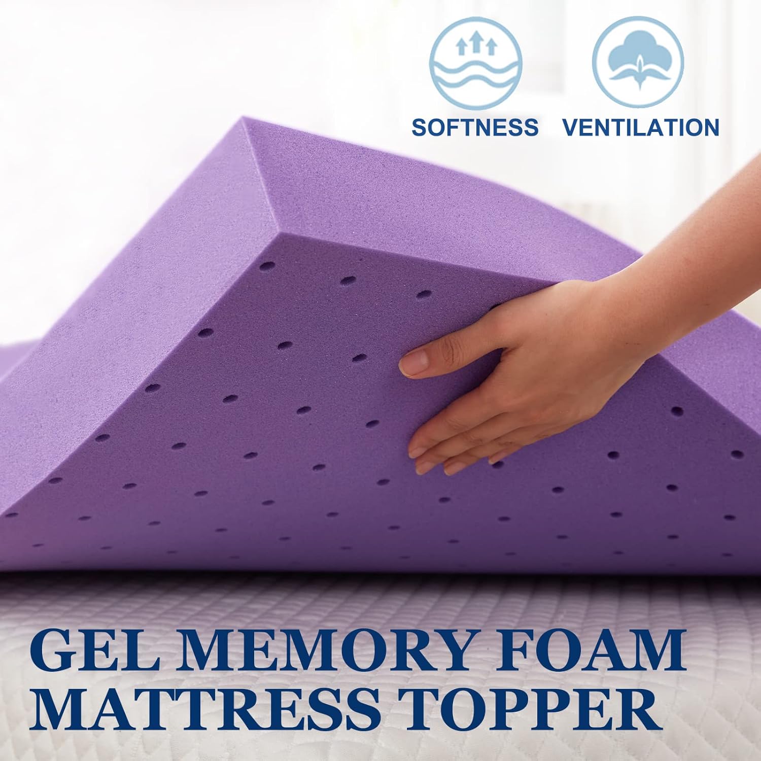 غطاء فراش من الجل المطاطي، بسم - مراجعة Mattress Pad Topper وسعره