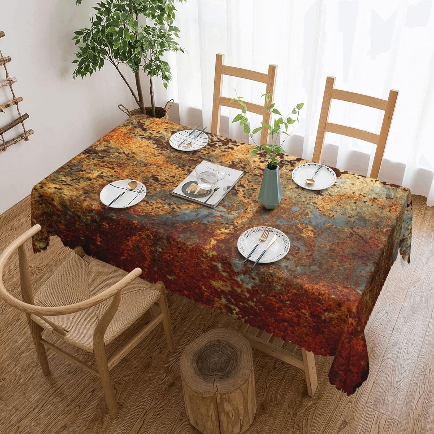 غطاء طاولة معدني صناعي بلون بن - مراجعة Home Textile Industry وسعره