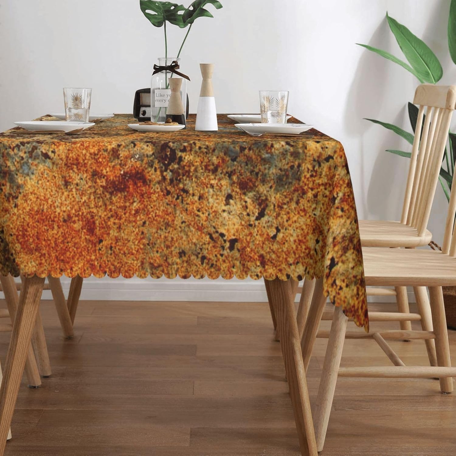 غطاء طاولة معدني صناعي بلون بن - مراجعة Home Textile Industry وسعره
