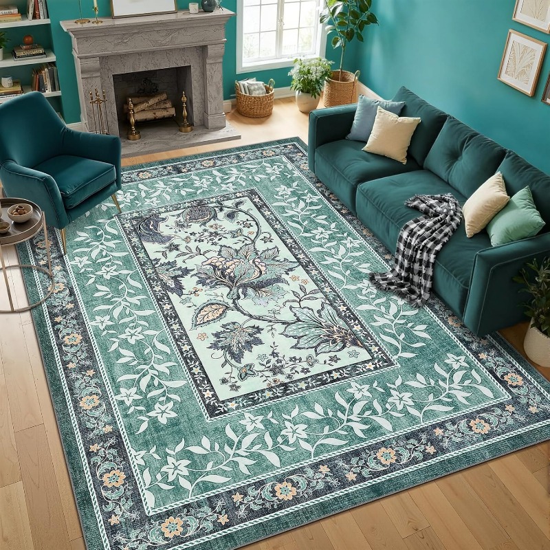 سجادة بطبعة نباتية عتيقة لغرفة - مراجعة Home Lines Textiles وسعره