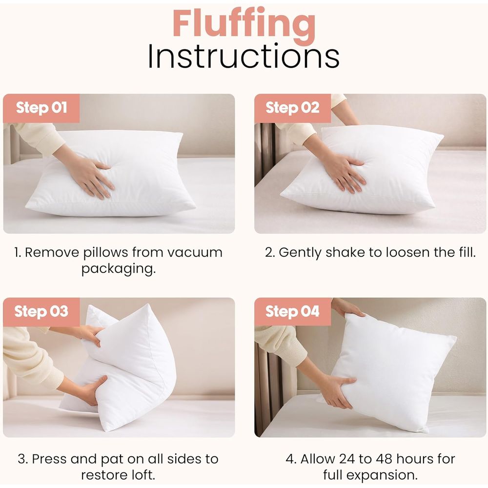 زوج من الوسائد البيضاء مقاس 18 - مراجعة Pillow Insert 18X18 وسعره